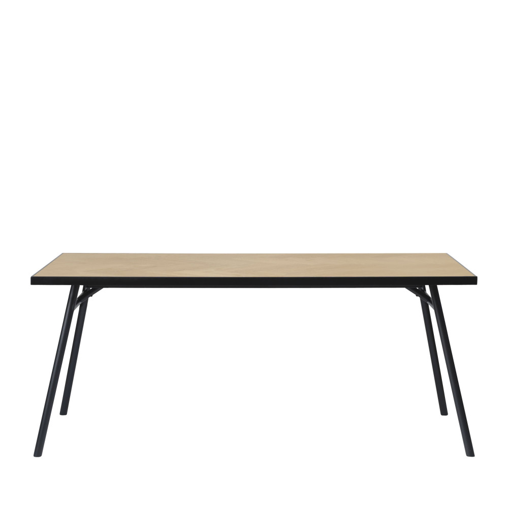 Trudi - Table à manger en bois et métal 180x90cm - Couleur - Bois clair
