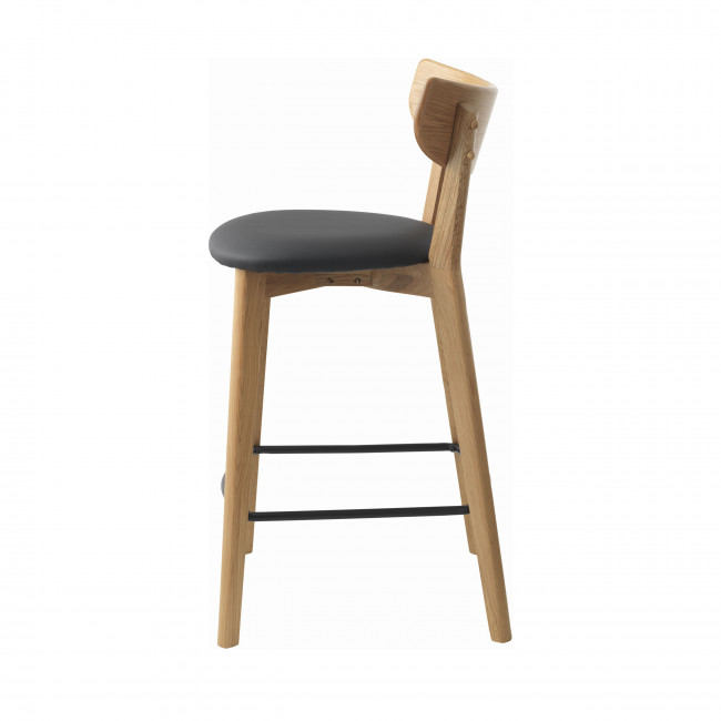 Aude - Lot de 2 chaises de bar en bois et simili H67cm