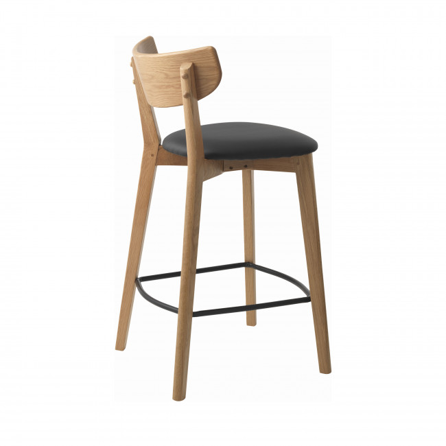 Aude - Lot de 2 chaises de bar en bois et simili H67cm