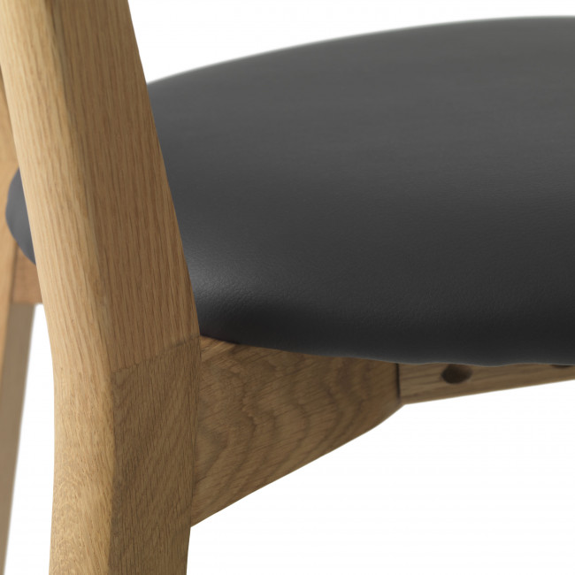 Aude - Lot de 2 chaises de bar en bois et simili H67cm