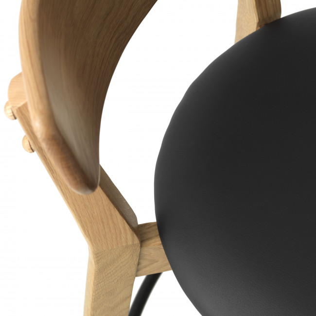 Aude - Lot de 2 chaises de bar en bois et simili H67cm