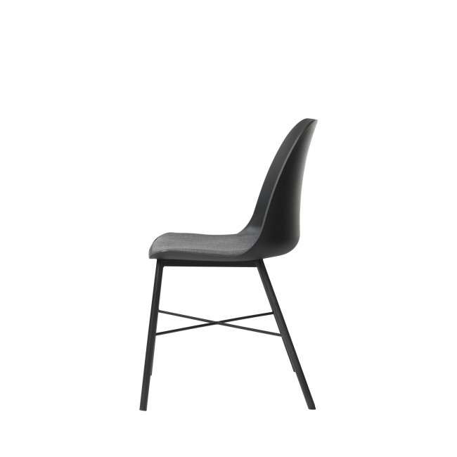 Curvi - Lot de 2 chaises en plastique et métal