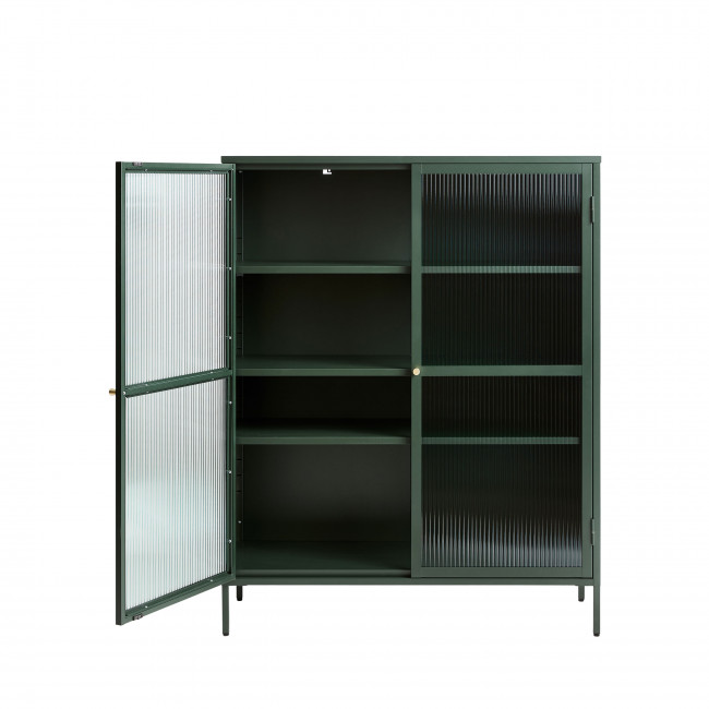 Bjorn - Vaisselier 2 portes en verre stié et métal H140cm