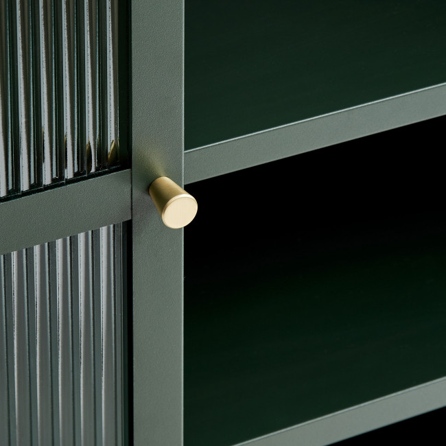 Bjorn - Vaisselier 2 portes en verre stié et métal H140cm