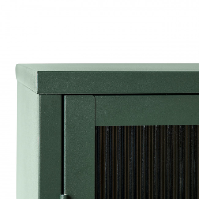 Bjorn - Vaisselier 2 portes en verre stié et métal H140cm