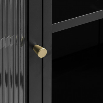 Bjorn - Vaisselier 2 portes en verre stié et métal H140cm