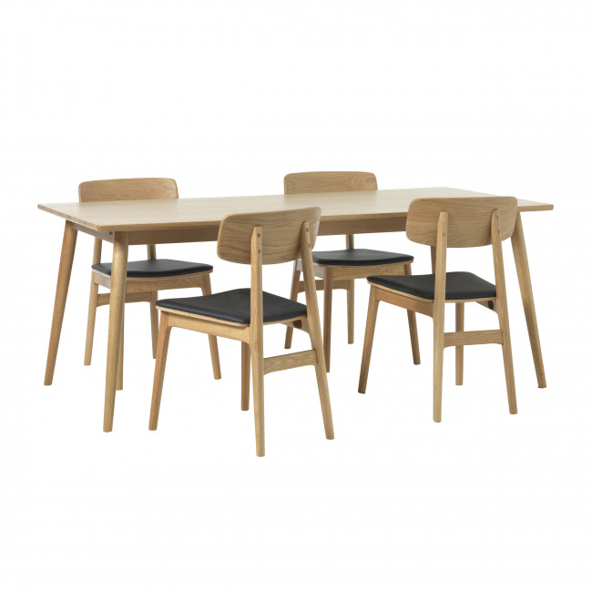 Orr - Lot de 2 chaises en bois et simili