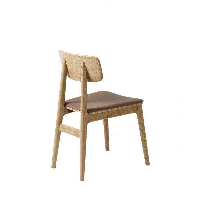 Orr - Lot de 2 chaises en bois et simili