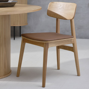 Orr - Lot de 2 chaises en bois et simili