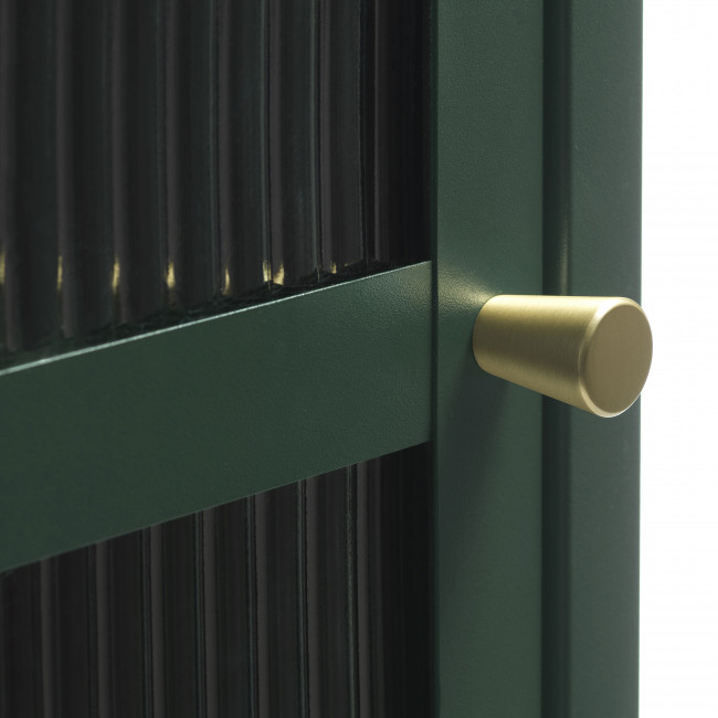 Bjorn - Colonne de rangement 1 porte en verre strié et métal H160cm