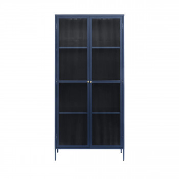 Bjorn - Vaisselier 2 portes en verre stié et métal H190cm