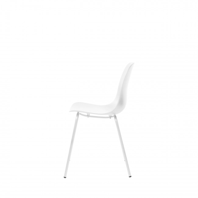 Hel - Lot de 4 chaises en plastique et métal