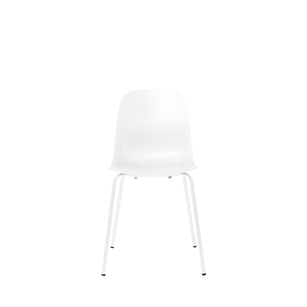 Hel - Lot de 4 chaises en plastique et métal - Couleur - Blanc