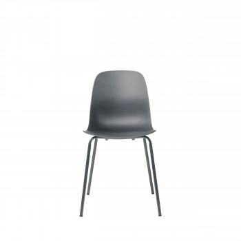 Hel - Lot de 4 chaises en plastique et métal