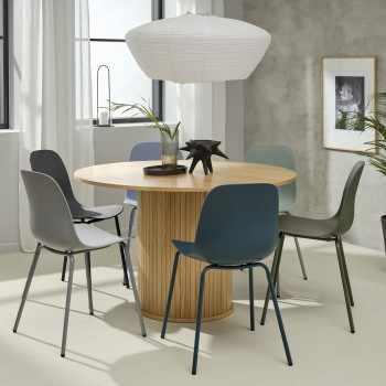 Hel - Lot de 4 chaises en plastique et métal