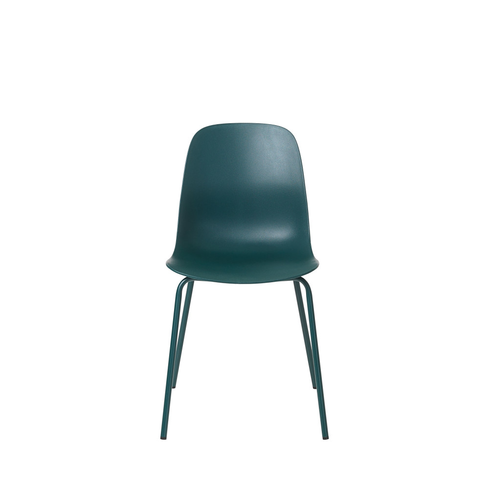Hel - Lot de 4 chaises en plastique et métal - Couleur - Vert d'eau