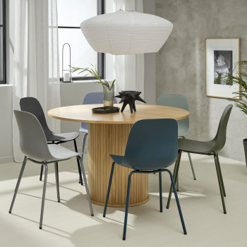 Hel - Lot de 4 chaises en plastique et métal