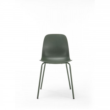 Hel - Lot de 4 chaises en plastique et métal