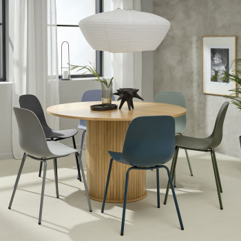 Hel - Lot de 4 chaises en plastique et métal