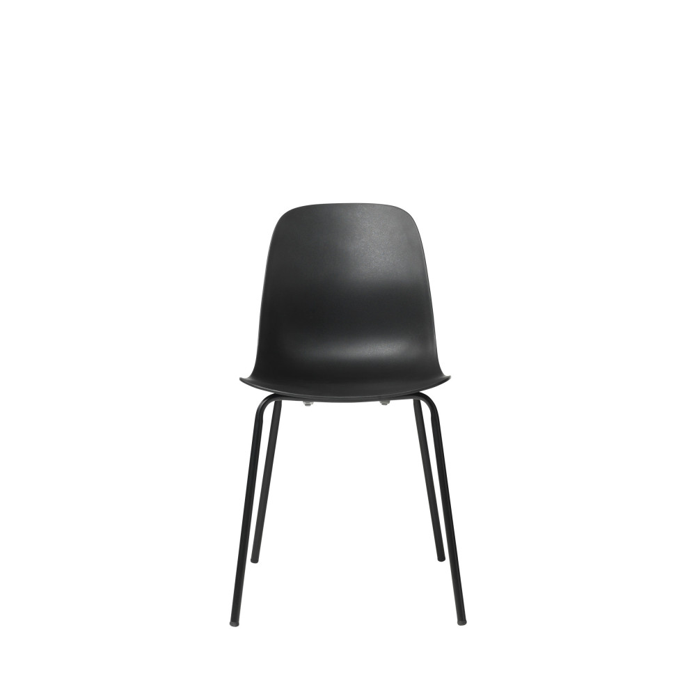 Hel - Lot de 4 chaises en plastique et métal - Couleur - Noir