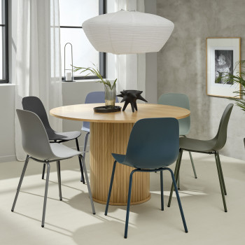 Hel - Lot de 4 chaises en plastique et métal