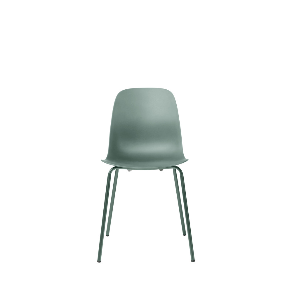 Hel - Lot de 4 chaises en plastique et métal - Couleur - Vert