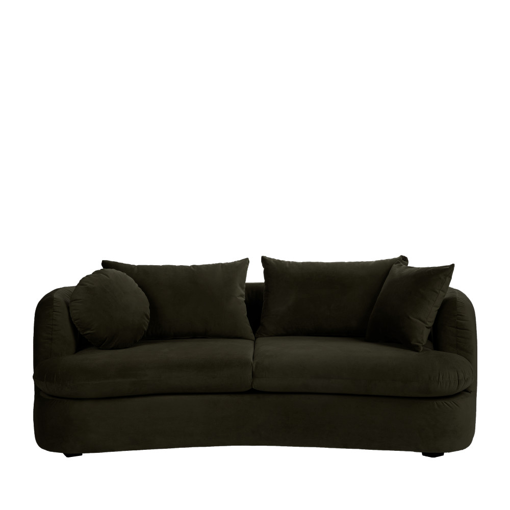 Lindos - Canapé 3 places en velours - Couleur - Vert foncé