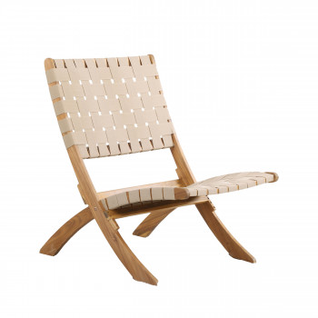Nao - Lot de 2 fauteuils de jardin pliants en bois d'acacia et corde