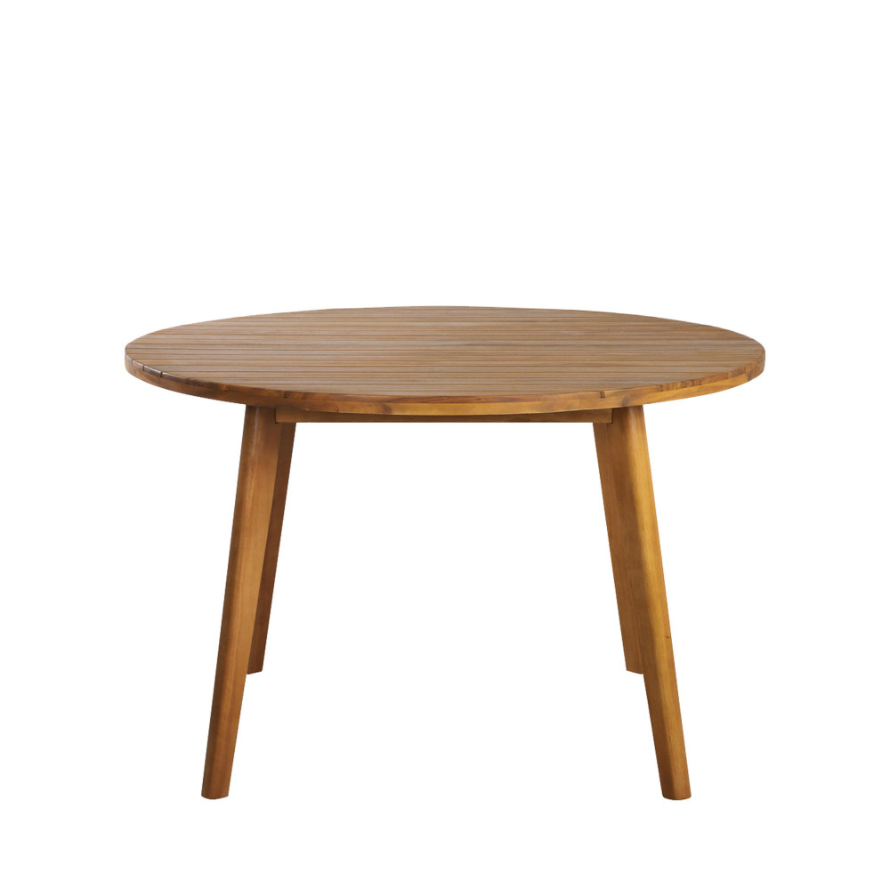 Britta - Table à manger de jardin en bois d'acacia ø120 cm - Couleur - Bois clair