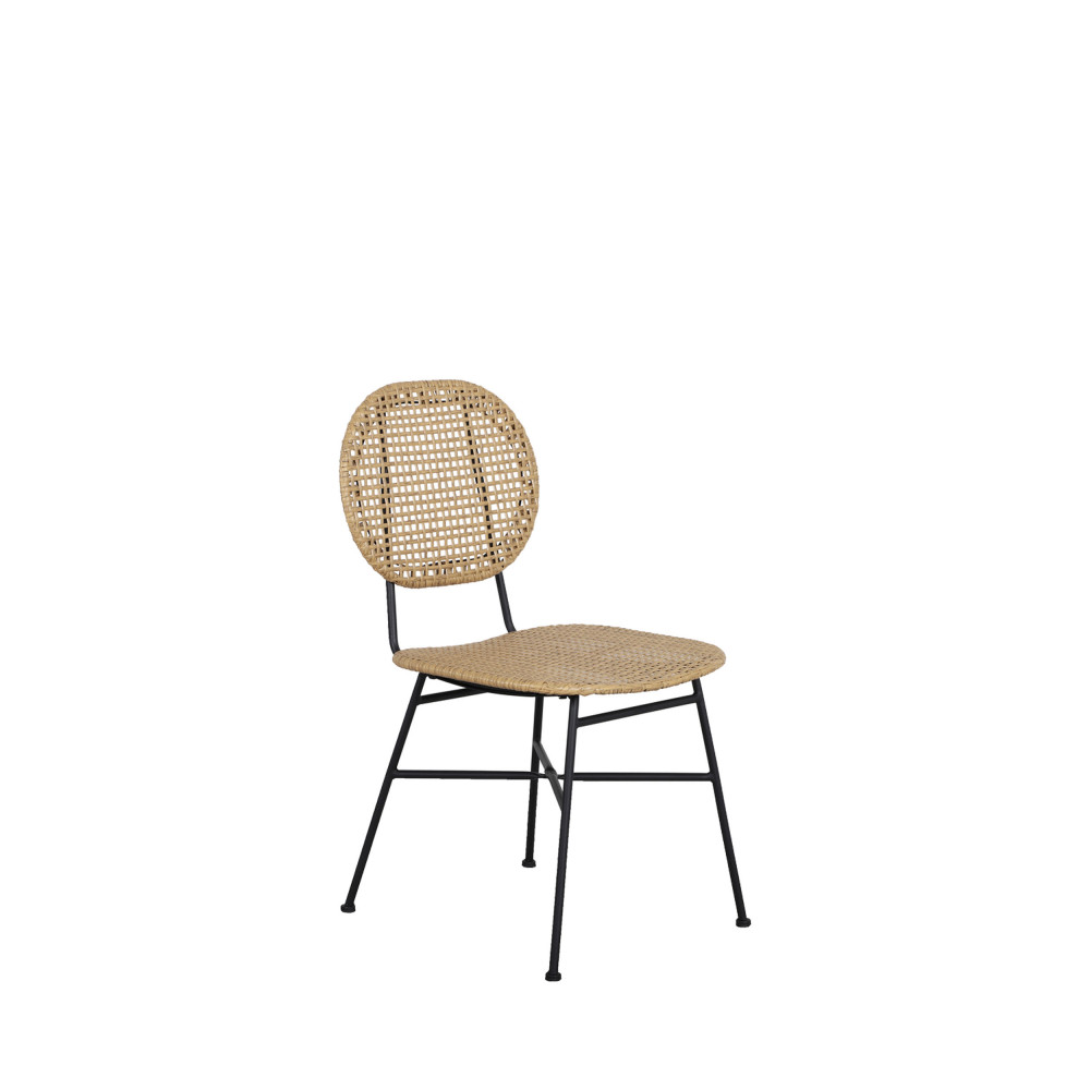 Mads - Lot de 2 chaises de jardin en métal et résine tressée - Couleur - Naturel