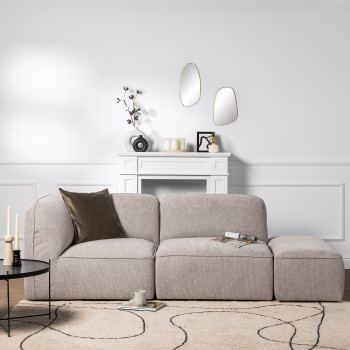 Noor - Pouf pour canapé modulable en tissu