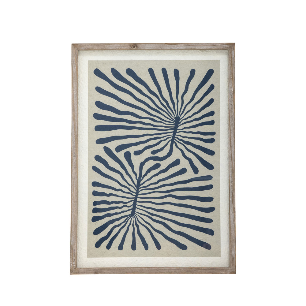 Tily - Affiche en papier encadrée en bois - Couleur - Bleu, Dimensions - 50x70 cm