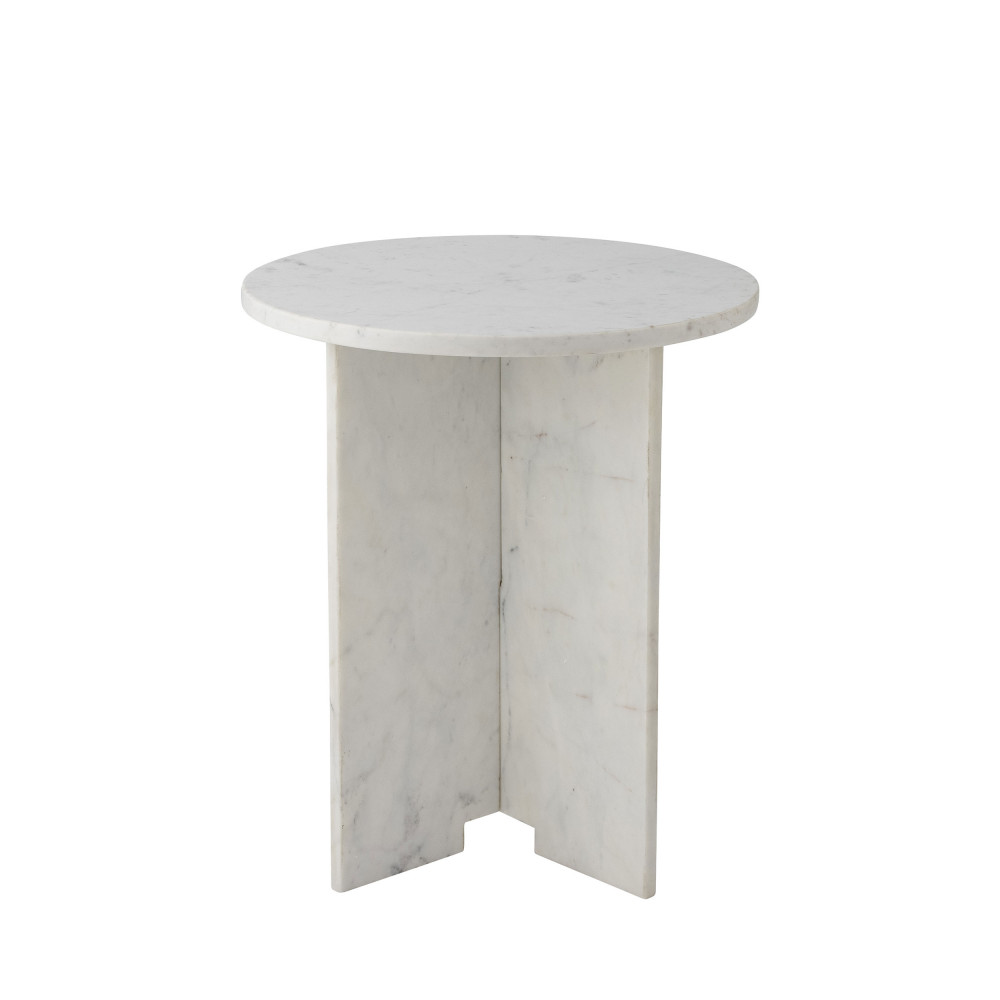 Table d'appoint ronde en marbre blanc et doré CHEYNES 