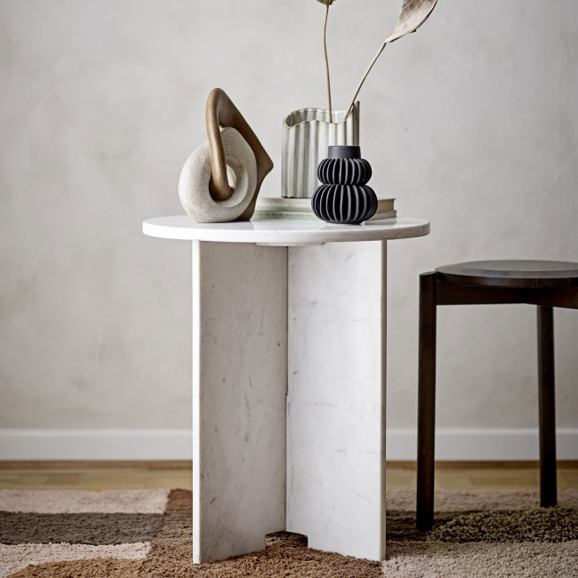 Jasmia - Table d'appoint ronde en marbre ø46cm