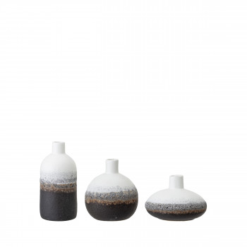 Harislava - Lot de 3 vases en grès céramique multicolore