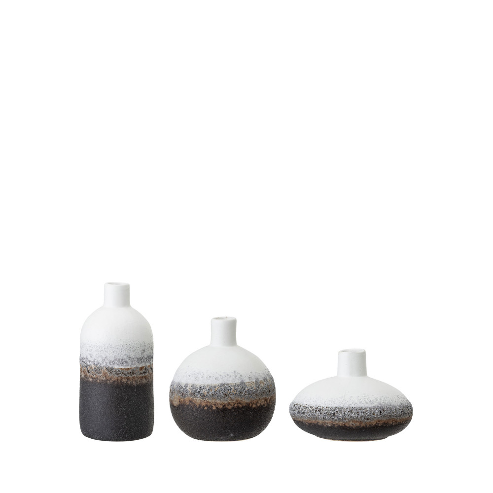 Harislava - Lot de 3 vases en grès céramique multicolore - Couleur - Multicolore