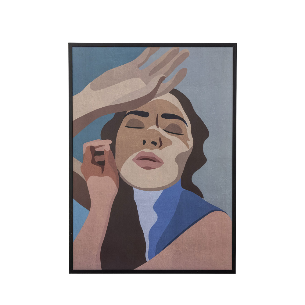 Lady - Affiche encadrée en bois - Couleur - Multicolore, Dimensions - 52x72cm