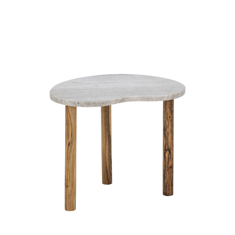 Vigdis - Table basse de forme organique en marbre H43cm - Couleur - Bois clair