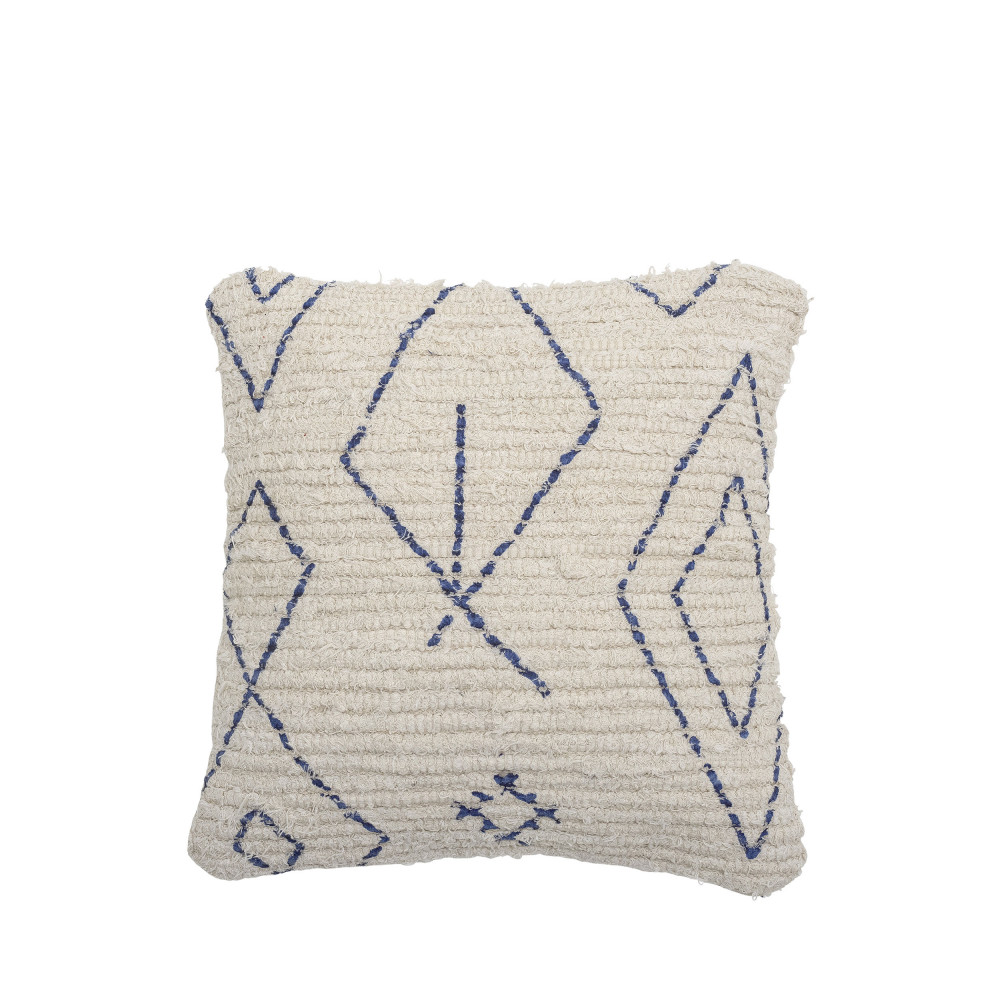 Fatou - Coussin en coton à motifs géométriques 45x45cm - Couleur - Ecru