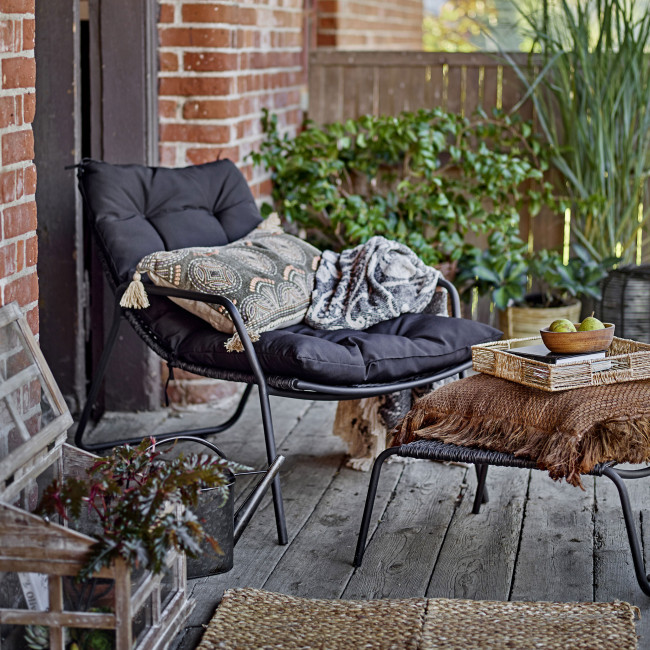 Boel - Chaise longue en tissu et métal