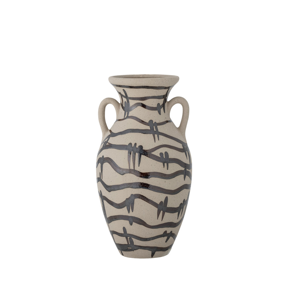 Ohana - Vase en grès céramique ø16cm - Couleur - Blanc / Noir