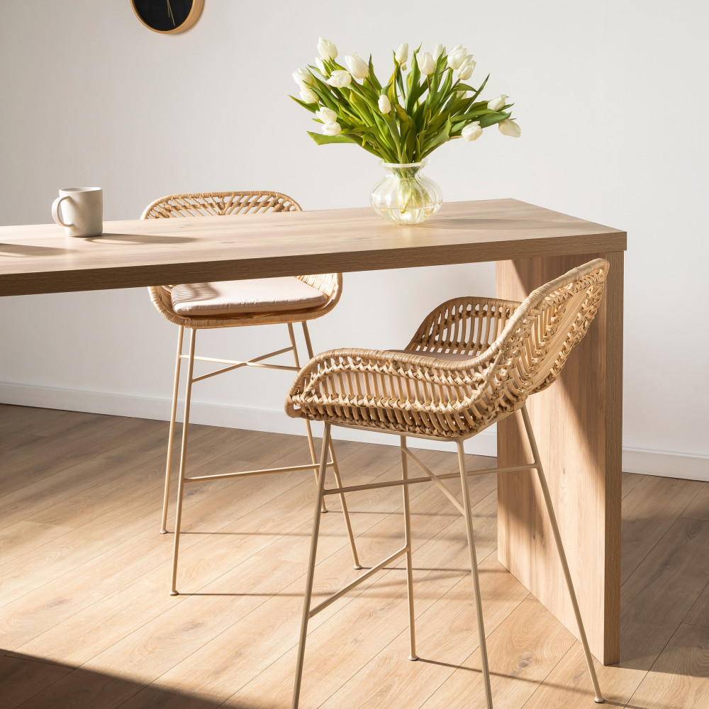 Chaise de bar - contemporaine en cuir et métal - triple confort - Mones