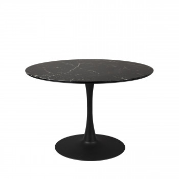 Maru - Table à manger ronde effet marbre ø110cm
