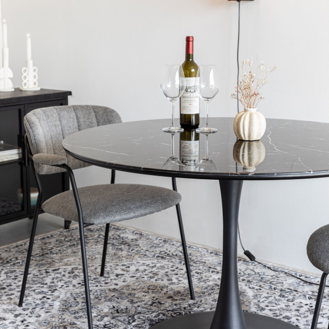 Maru - Table à manger ronde effet marbre ø110cm