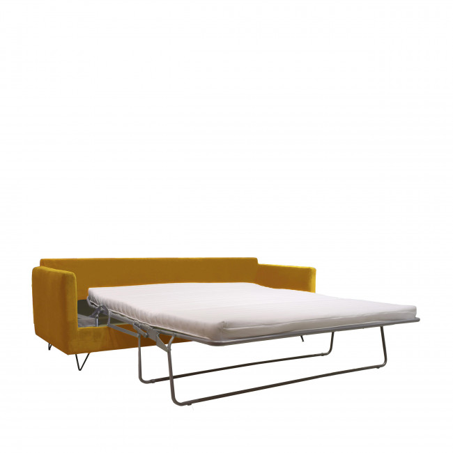 Villabon - Canapé convertible 3 places en velours pieds épingles noirs