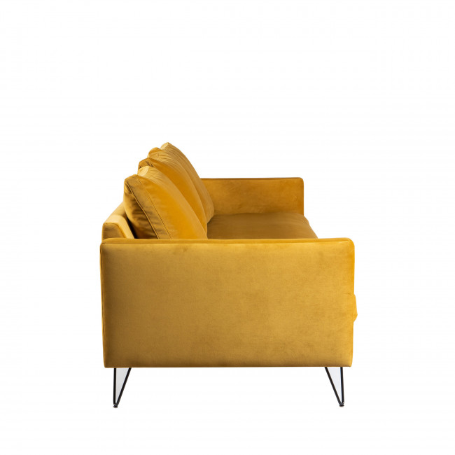 Villabon - Canapé convertible 3 places en velours pieds épingles noirs