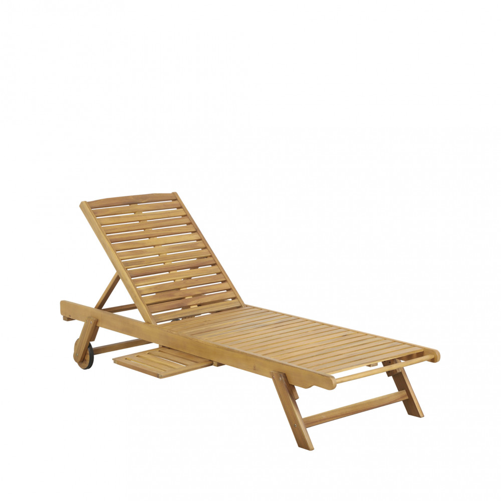 ons - chaise longue en bois d'acacia - couleur - bois clair