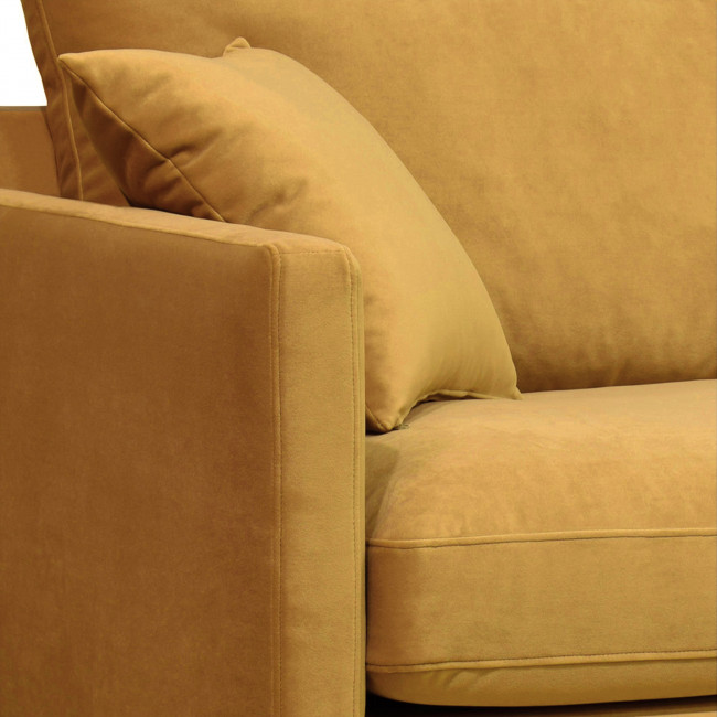 Villabon - Fauteuil en velours pieds bois foncé