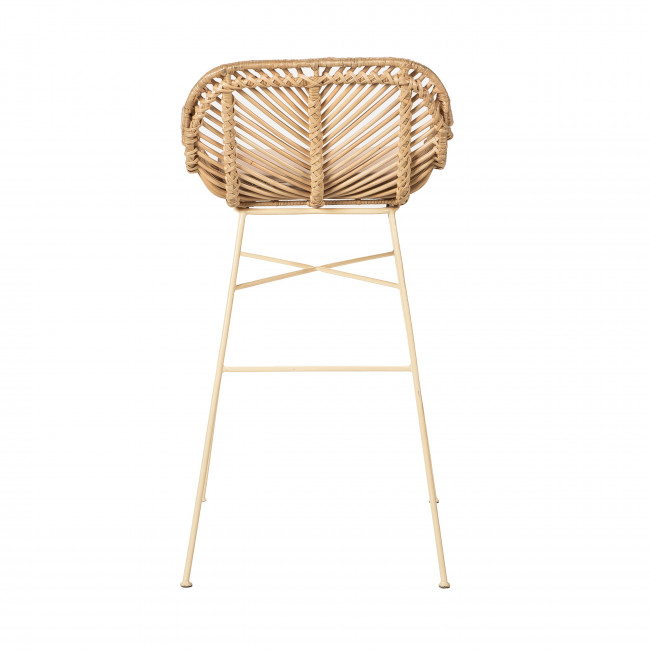 Nunuhai - Lot de 2 tabourets de bar en rotin pieds beige 76cm