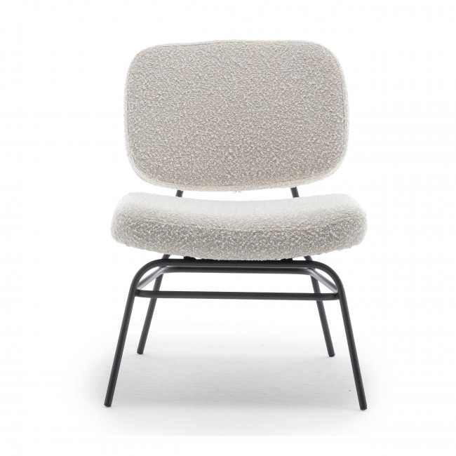 Vlake - Fauteuil lounge en métal et tissu bouclette